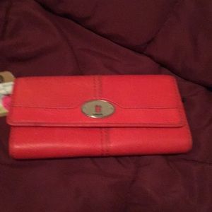 New w tags Fossil wallet orange